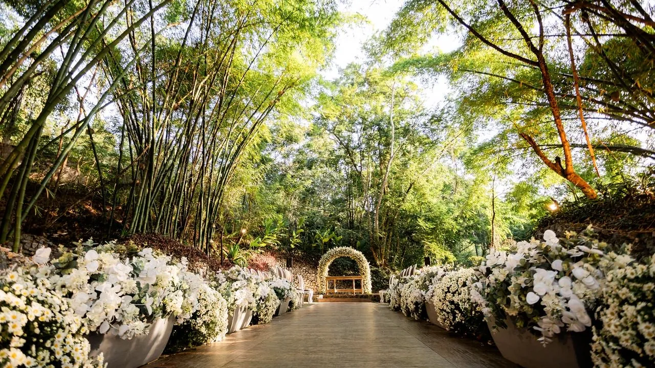 Salão do Espaço Garden montado para uma celebração